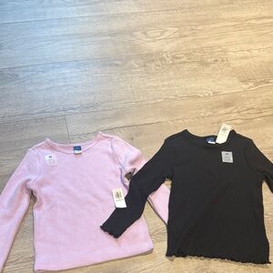 Old Navy Toddler Girls Purple & Black Long Sleeve Shirts Sz 4T NWT